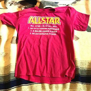 Super Cute Pink All Star Shirt 80's Vintage XLarge